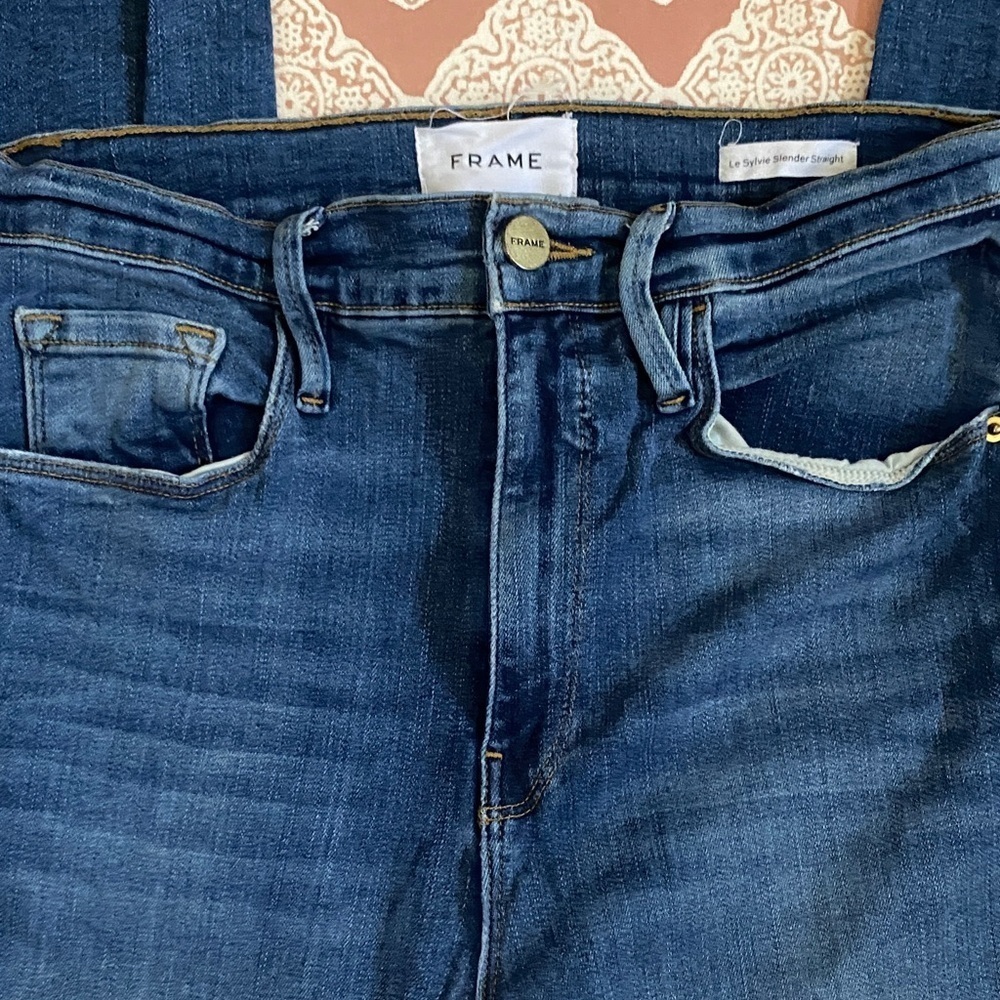 Frame Denim Women's Dark Blue Ankle Jeans Le Sylvie slender straight size 28 - Picture 2 of 8